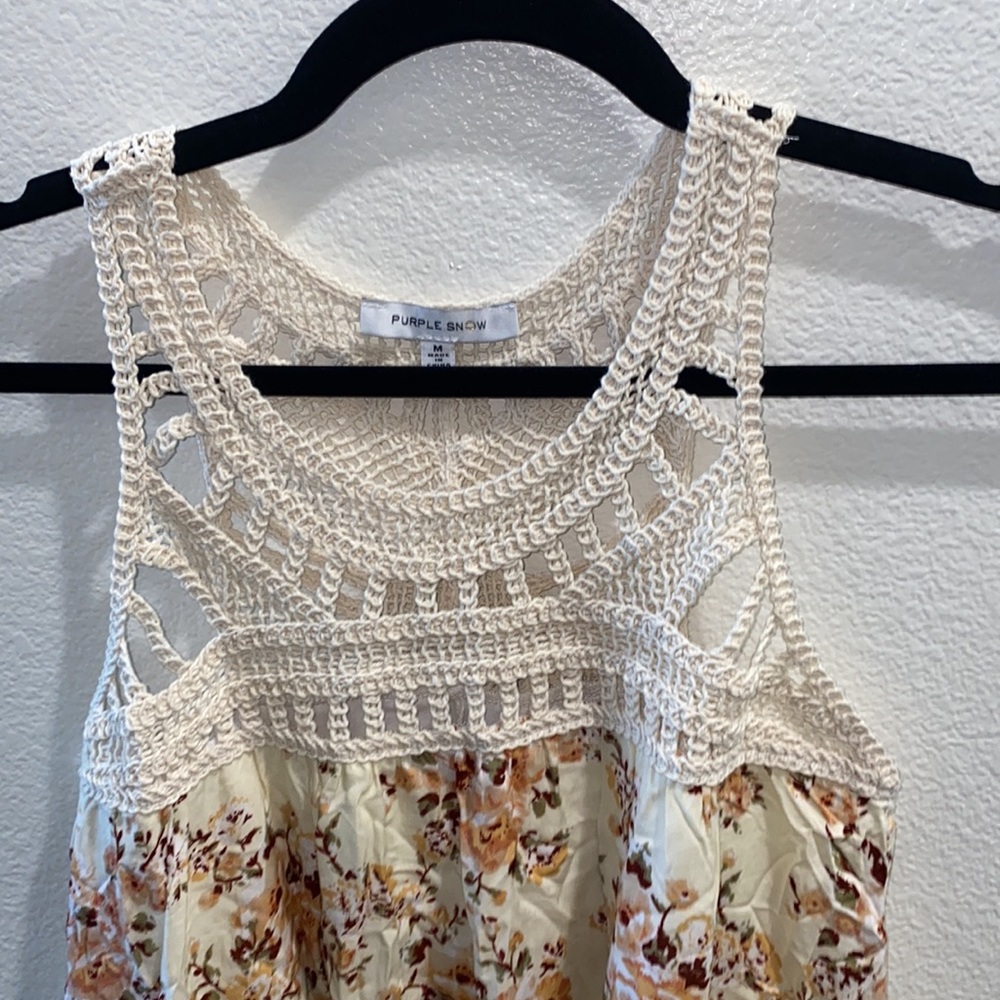 Purple Snow Crochet Floral Dress - Picture 2 of 6
